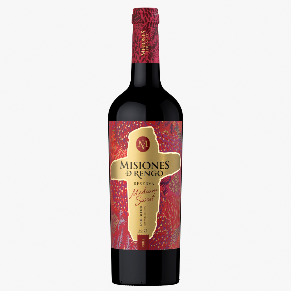 VINO TINTO ENSAMBLE MISIONES DE RENGO BOTELLA VIDRIO 750 CC RESERVA MEDIUM SWEET RED BLEND - 1