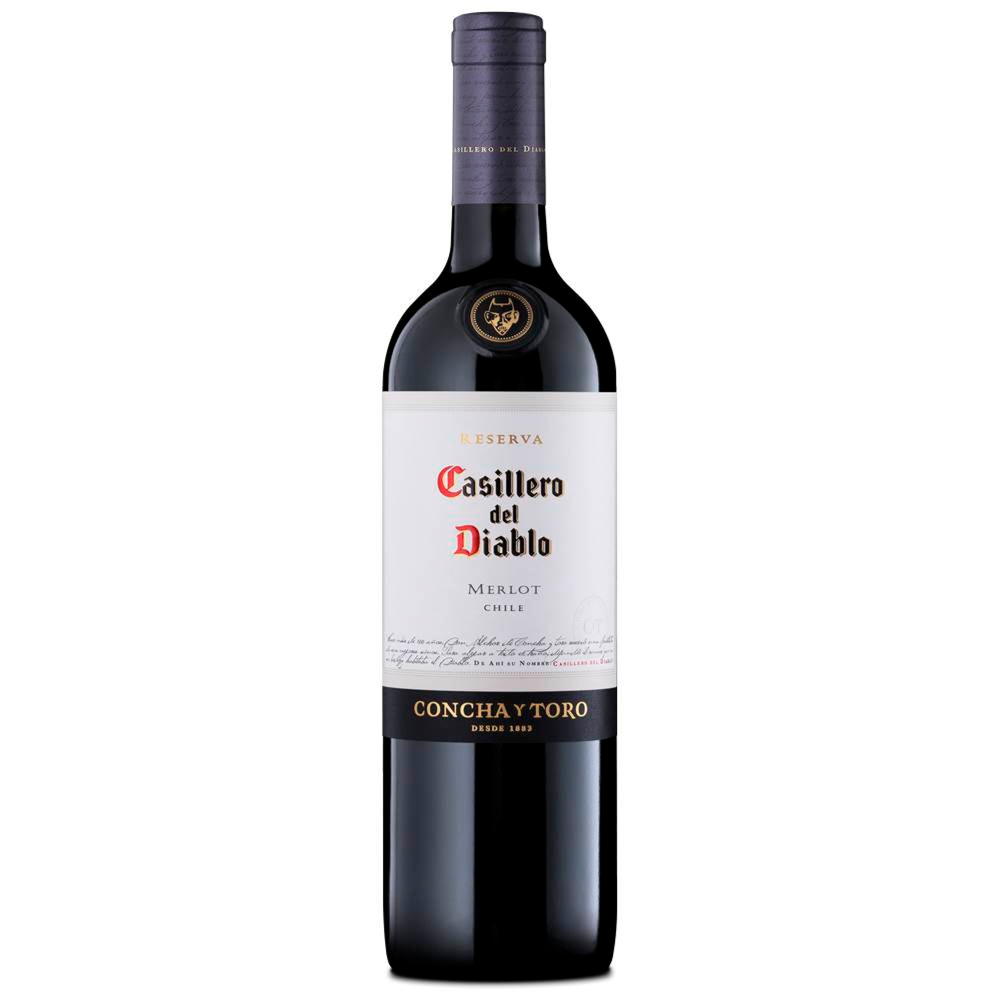 VINO TINTO MERLOT CASILLERO DEL DIABLO BOTELLA VIDRIO 750 CC RESERVA - 1