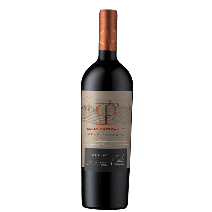 VINO TINTO MERLOT CASAS PATRONALES BOTELLA VIDRIO 750 CC GRAN RESERVA - 1