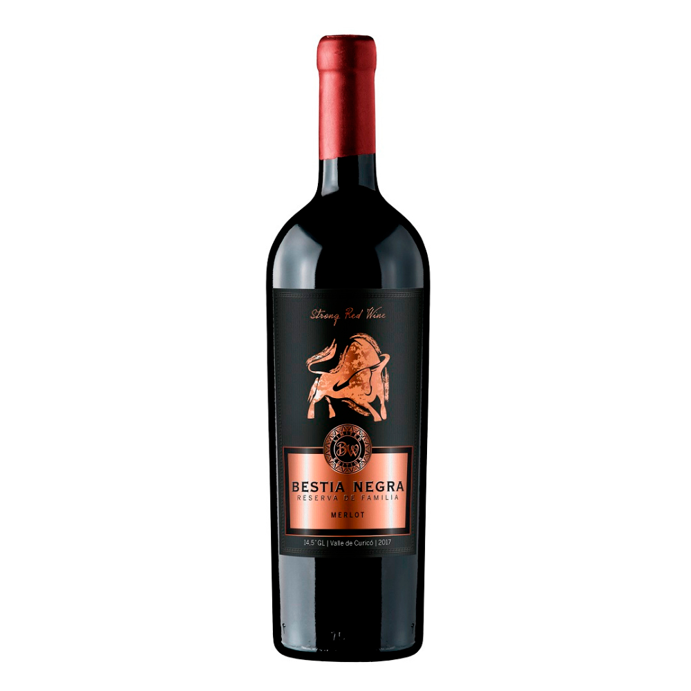 VINO TINTO MERLOT BESTIAS WINES BOTELLA VIDRIO 750 CC BESTIA NEGRA RESERVA FAMILIA - 1
