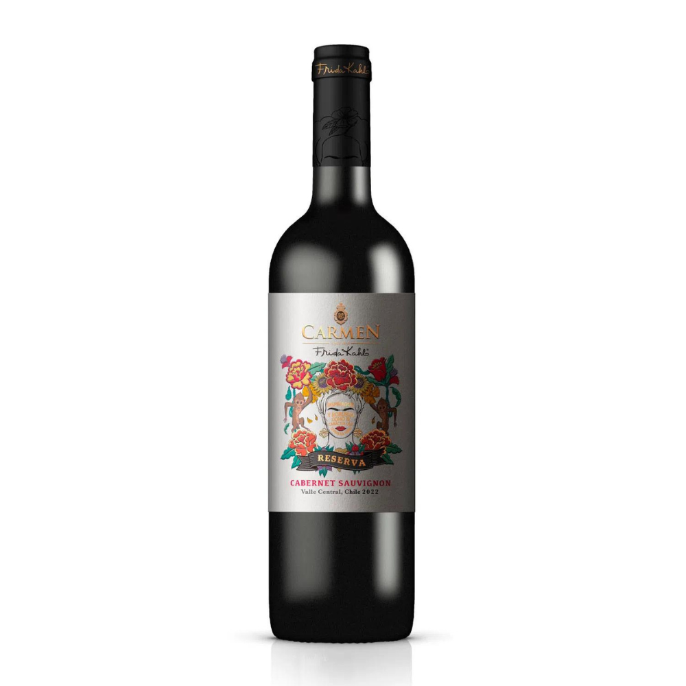 VINO TINTO CABERNET SAUVIGNON CARMEN BOTELLA VIDRIO 750 CC RESERVA FRIDA KAHLO 13° - 1