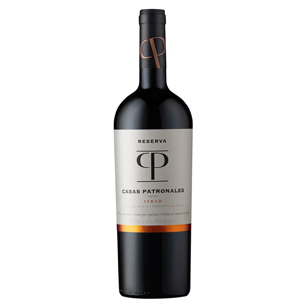 VINO TINTO SYRAH CASAS PATRONALES BOTELLA VIDRIO 750 CC RESERVA 14° - 1