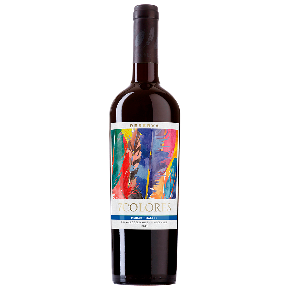 VINO 7 COLORES RESERVA MERLOT / MALBEC 750CC - 1