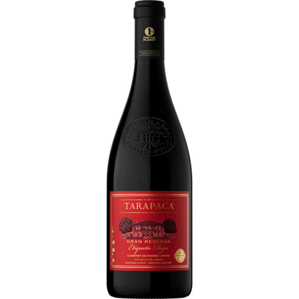 VINO TINTO ENSAMBLE TARAPACA BOTELLA VIDRIO 750 CC TARAPACÁ GRAN RESERVA RED BLEND ETIQUETA ROJA - 1