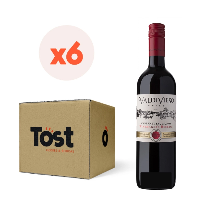 6X VINO VALDIVIESO WINEMAKER RESERVA CS 750CC - 1