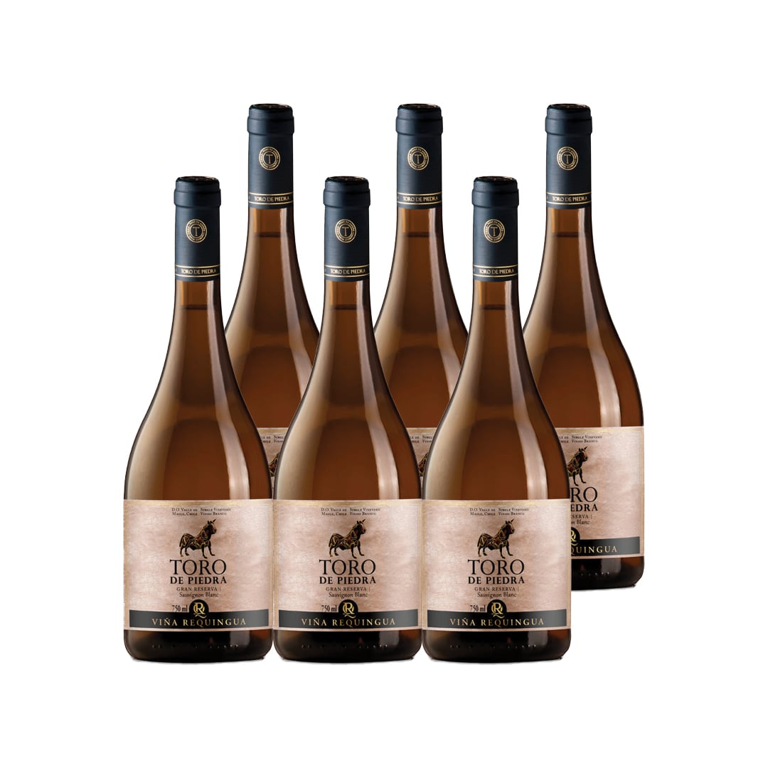 6X VINO TORO DE PIEDRA GRAN RESERVA SAUVIGNON BLANC 750CC - 1