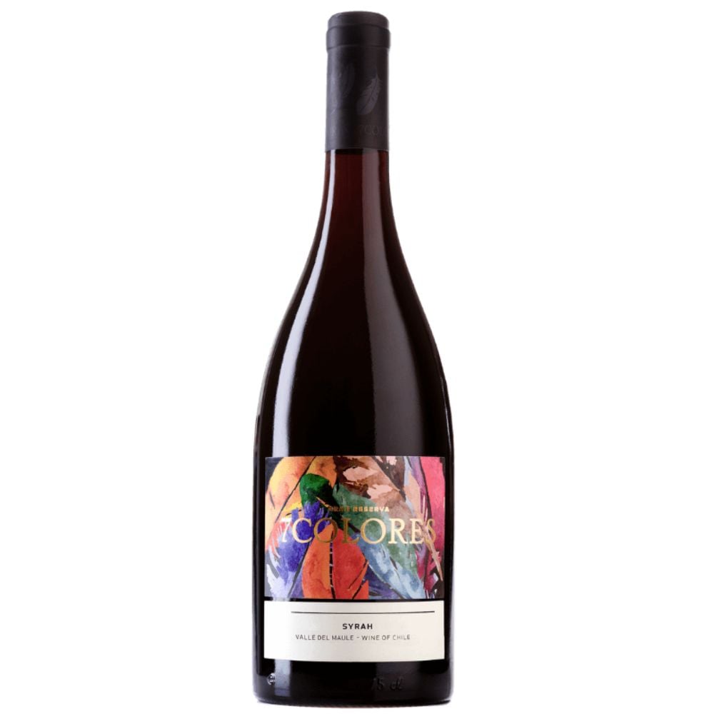 VINO TINTO SYRAH 7 COLORES BOTELLA VIDRIO 750 CC GRAN RESERVA - 1