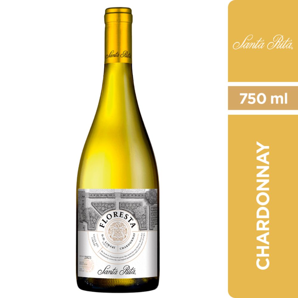 VINO BLANCO CHARDONNAY SANTA RITA BOTELLA VIDRIO 750 CC FLORESTA - 1