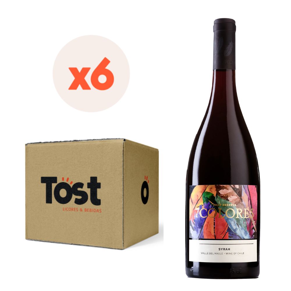 VINO TINTO SYRAH 7 COLORES BOTELLA VIDRIO 6 UN GRAN RESERVA - 1