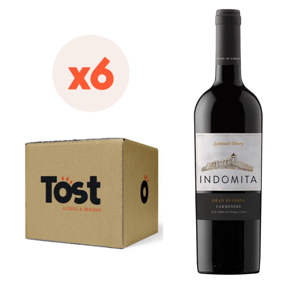 6X VINO INDOMITA GRAN RESERVA CARMENERE 750CC - 3