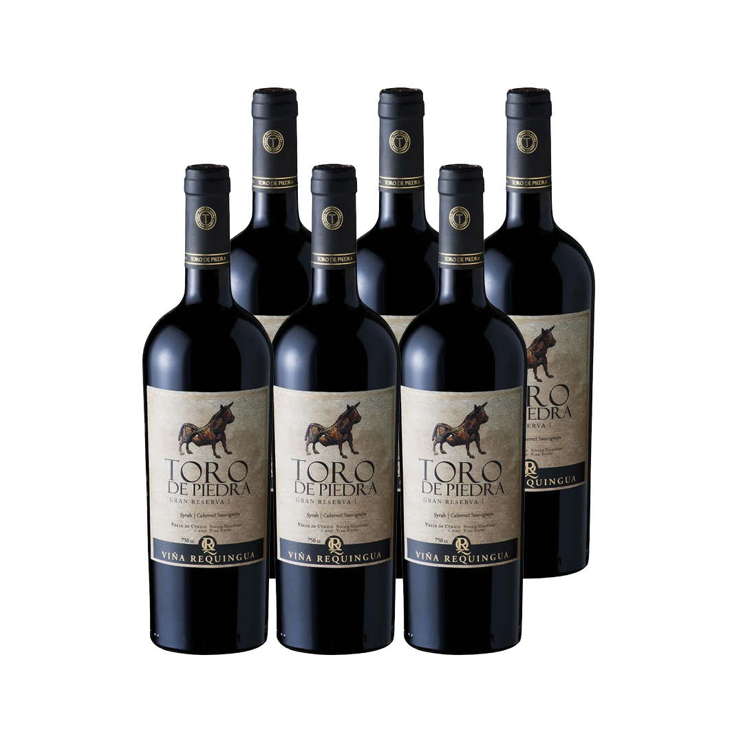 VINO TINTO ENSAMBLE CABERNET SAUVIGNON SYRAH TORO DE PIEDRA 750 CC 6 UN GRAN RESERVA ENSAMBLAJE - 1