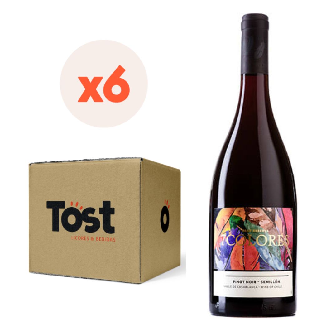 VINO TINTO ENSAMBLE PINOT NOIR 7 COLORES BOTELLA VIDRIO 6 UN GRAN RESERVA SEMILLÓN - 1