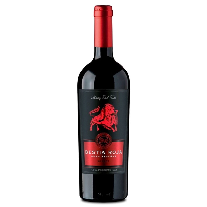 VINO TINTO MERLOT BESTIAS WINES BOTELLA VIDRIO 750 CC BESTIA ROJA GRAN RESERVA - 3