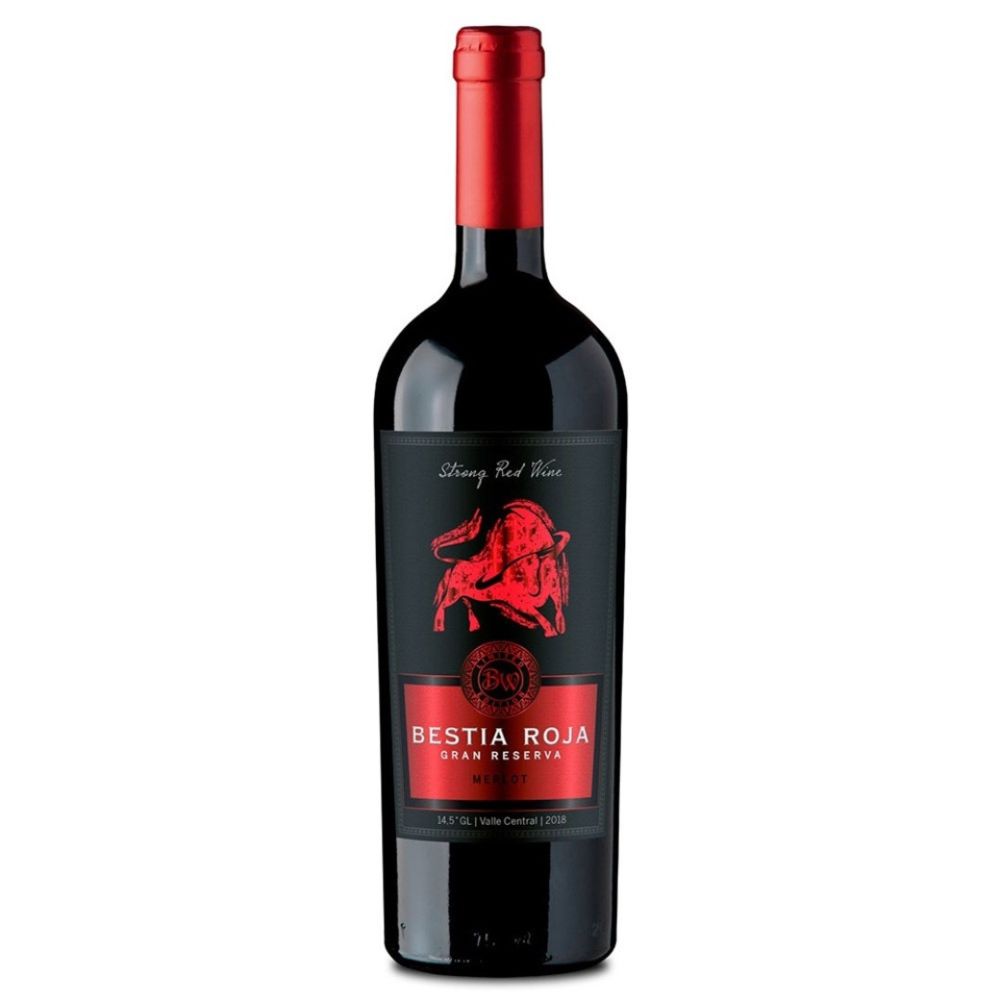 VINO TINTO MERLOT BESTIAS WINES BOTELLA VIDRIO 750 CC BESTIA ROJA GRAN RESERVA - 3