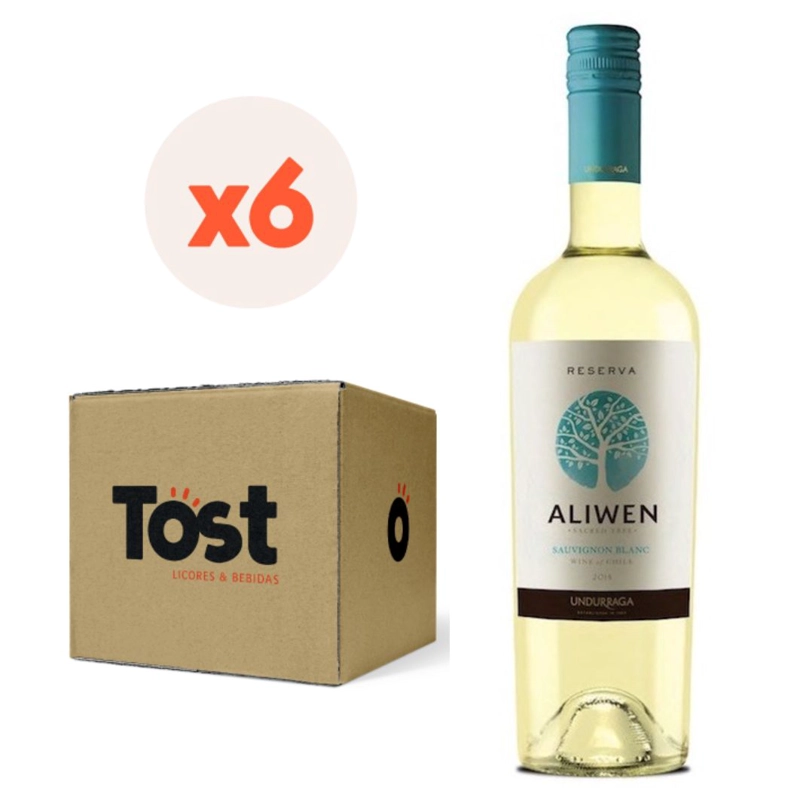 VINO BLANCO SAUVIGNON BLANC UNDURRAGA BOTELLA VIDRIO 750 CC 6 UN RESERVA ALIWEN - 5