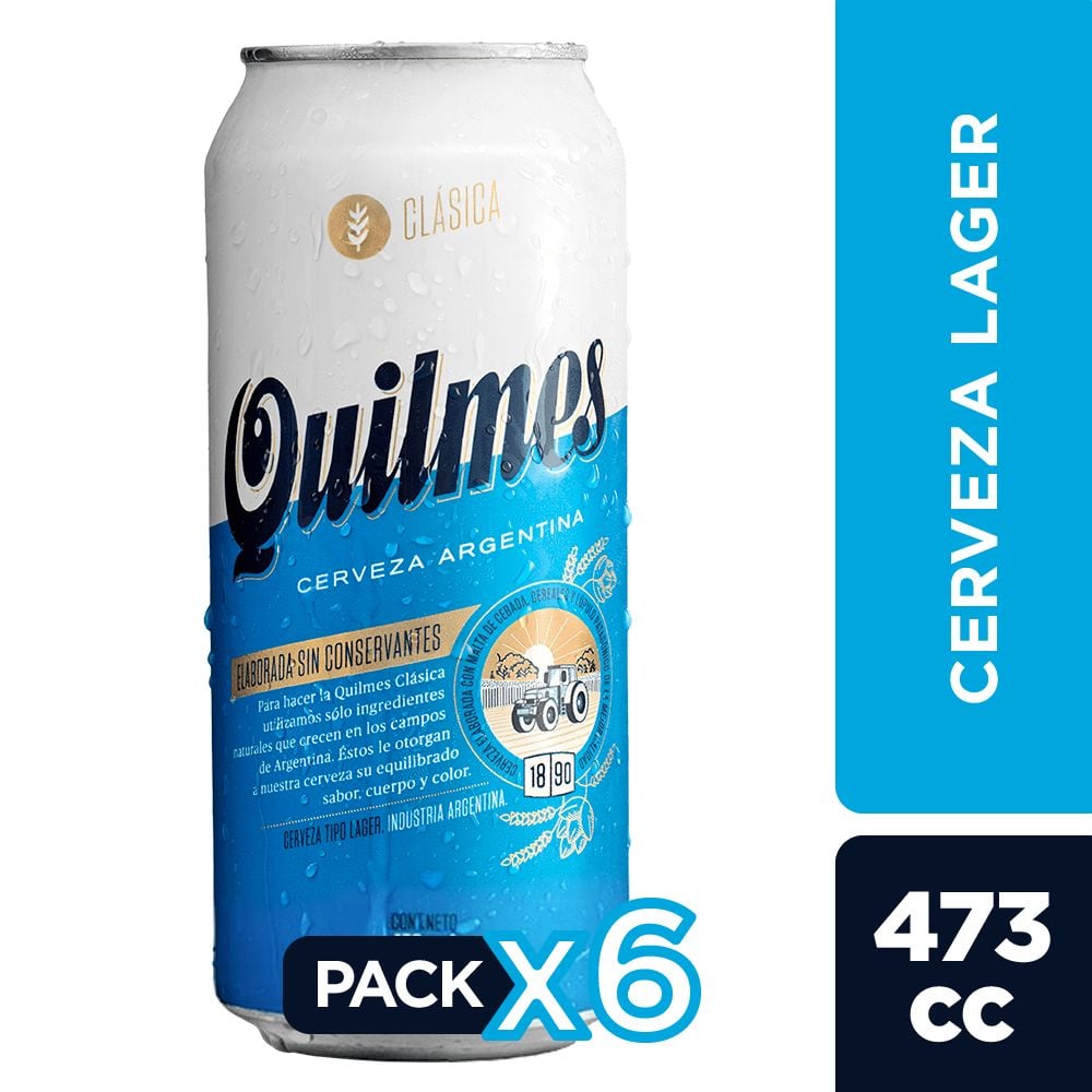 6X CERVEZAS QUILMES LATA 473CC - 1