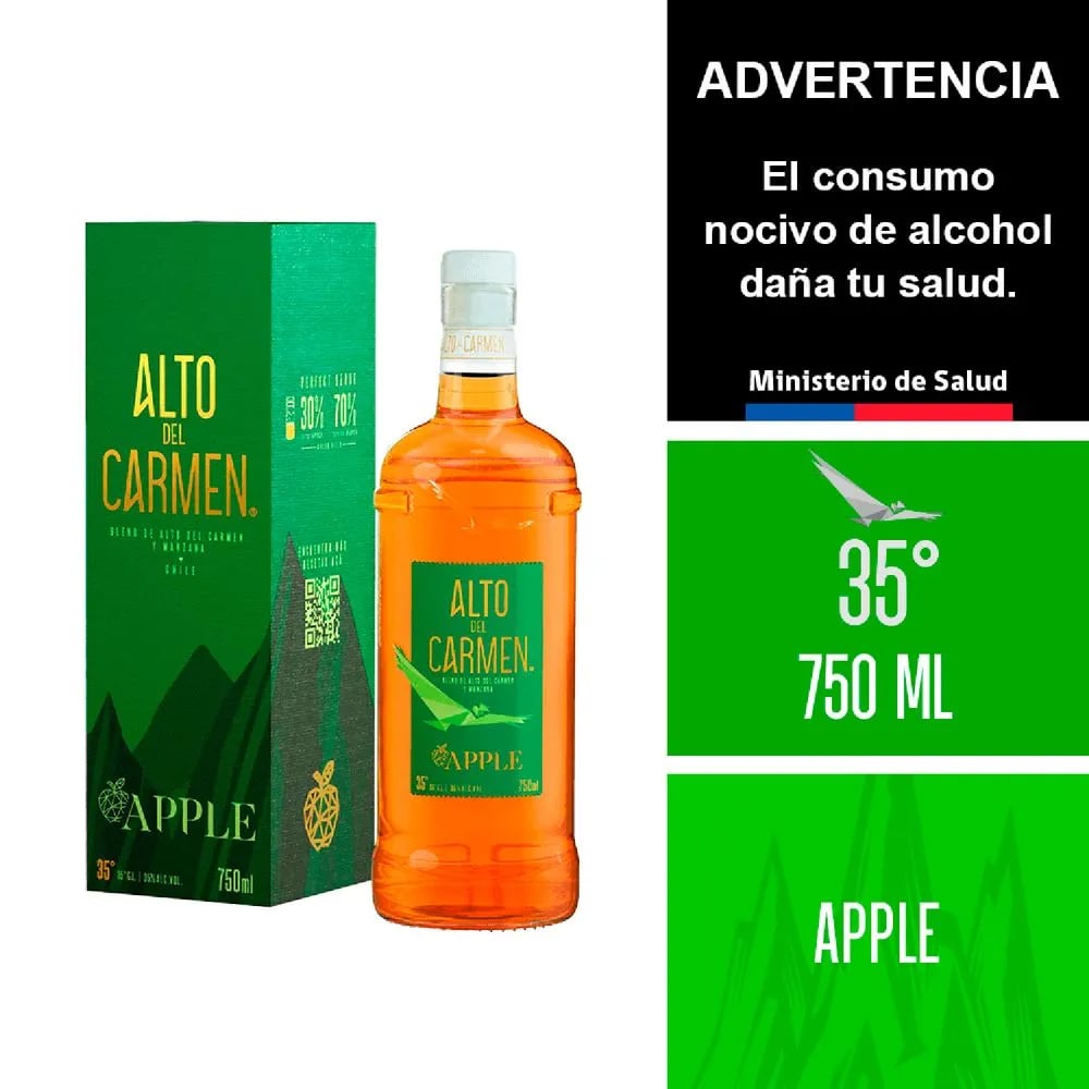 PISCO ALTO DEL CARMEN APPLE 35º 750CC - 1