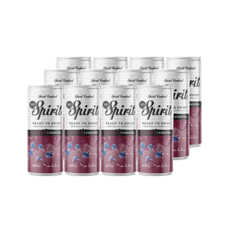12X COCTEL MG SPIRIT BLUEBERRY 330CC - 1