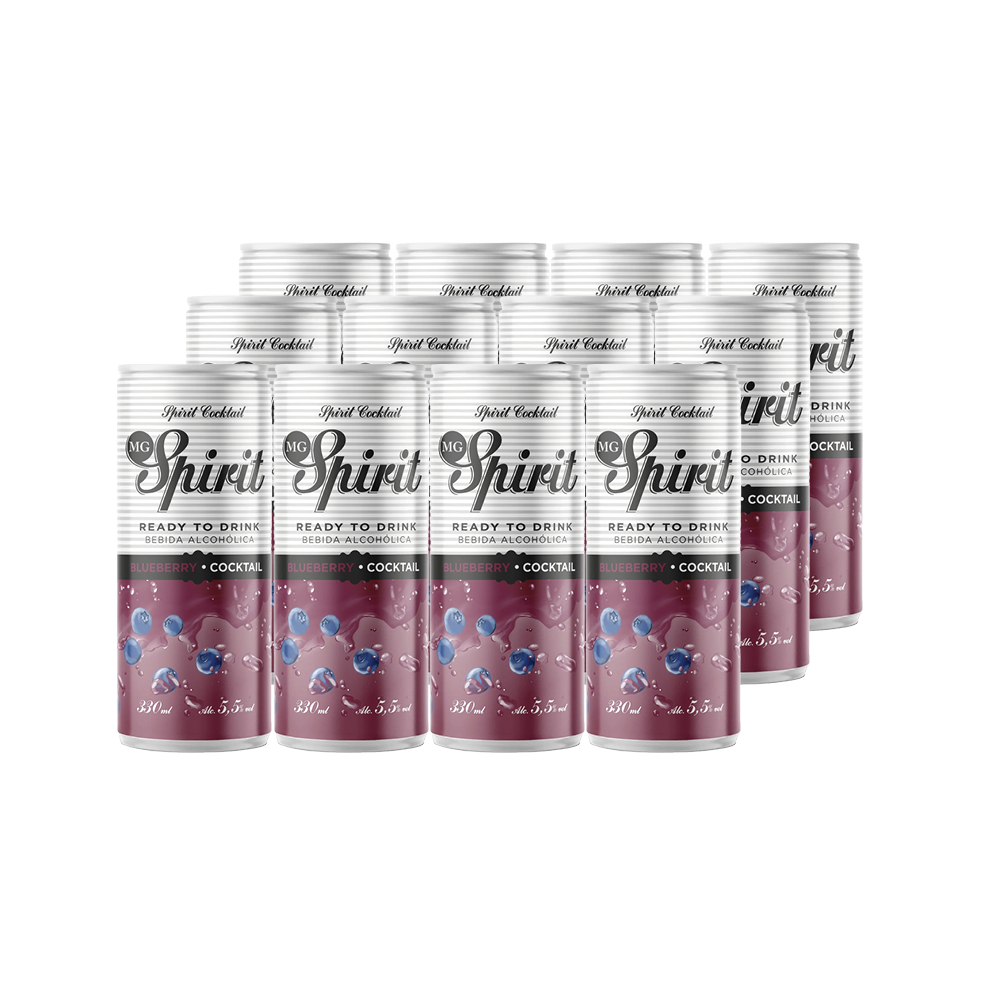 12X COCTEL MG SPIRIT BLUEBERRY 330CC - 1