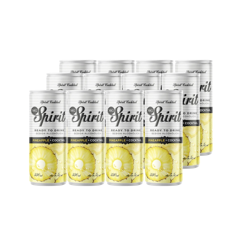 12X COCTEL MG SPIRIT PINEAPPLE 330CC - 1