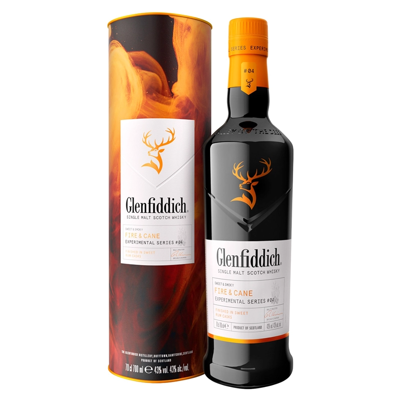 WHISKY GLENFIDDICH FIRE & CANE SINGLE MALT 700CC - 1