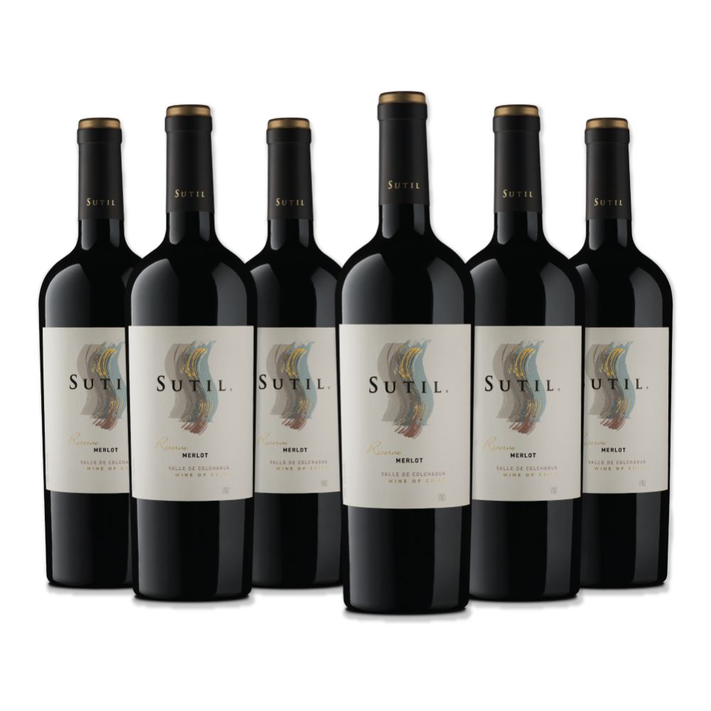 6X VINO SUTIL RESERVA MERLOT 750CC - 1