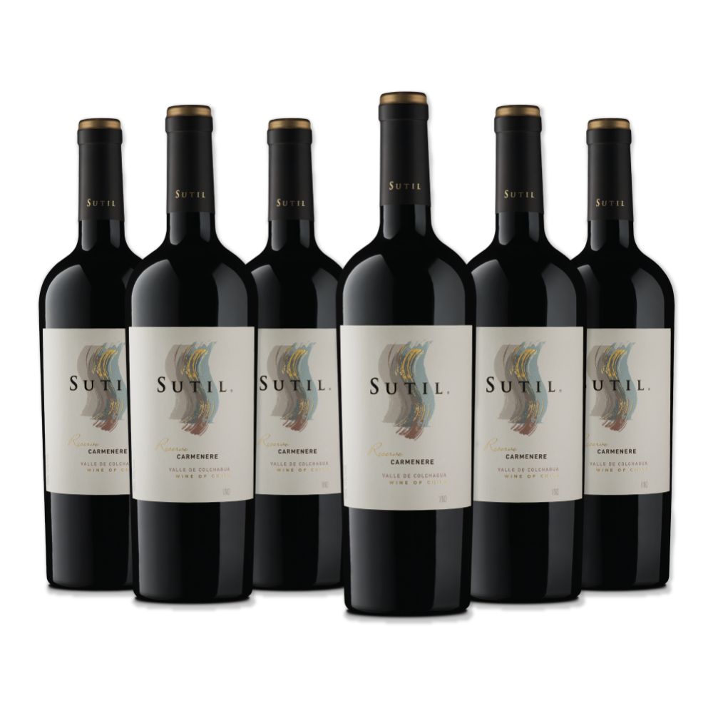 6X VINO SUTIL RESERVA CARMENERE 750CC - 1