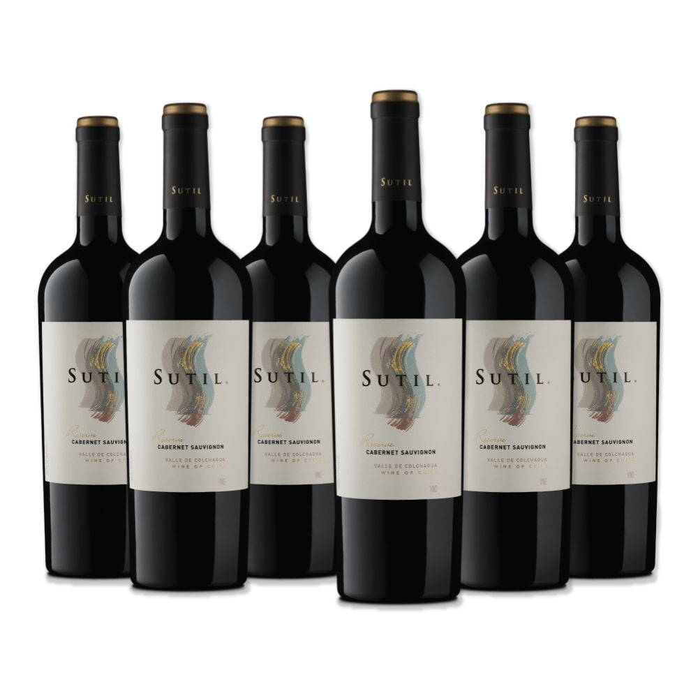 6X VINO SUTIL RESERVA CABERNET SAUVIGNON 750CC - 1