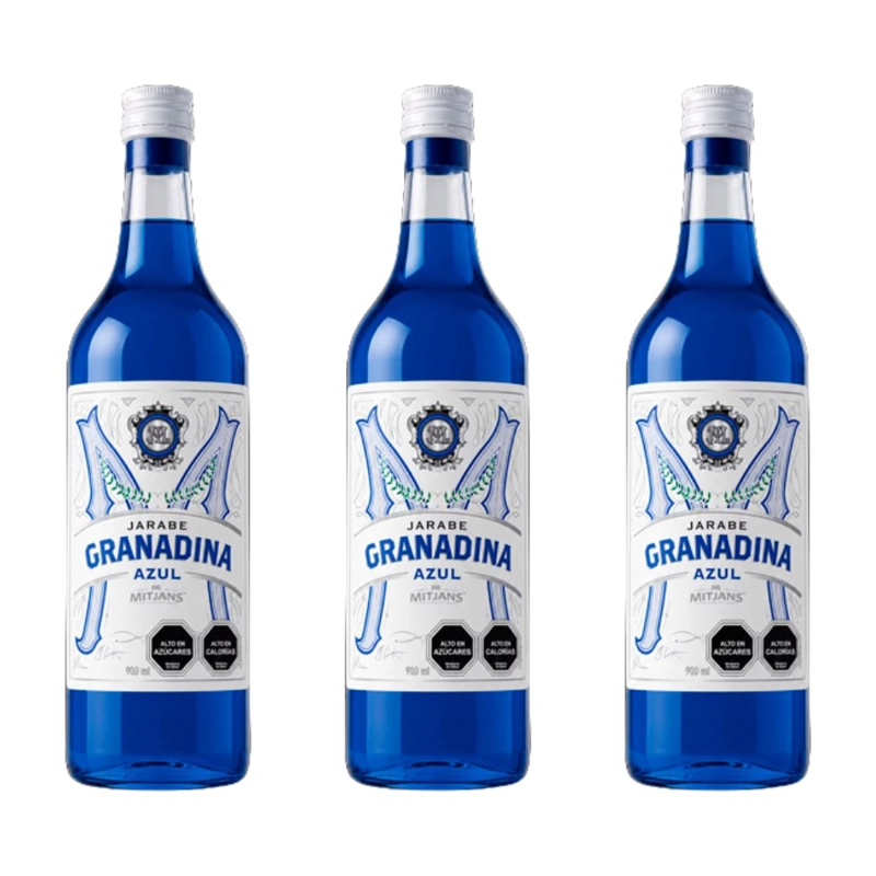 3X JARABE DE GRANADINA AZUL MITJANS 900CC - 1