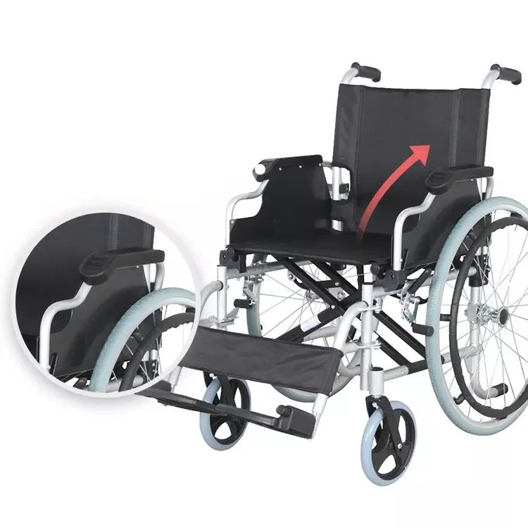 SILLA MEDICALTEC RUEDAS MANUAL ALUMINIO APOYA BRAZOS ABATIBLES - 2