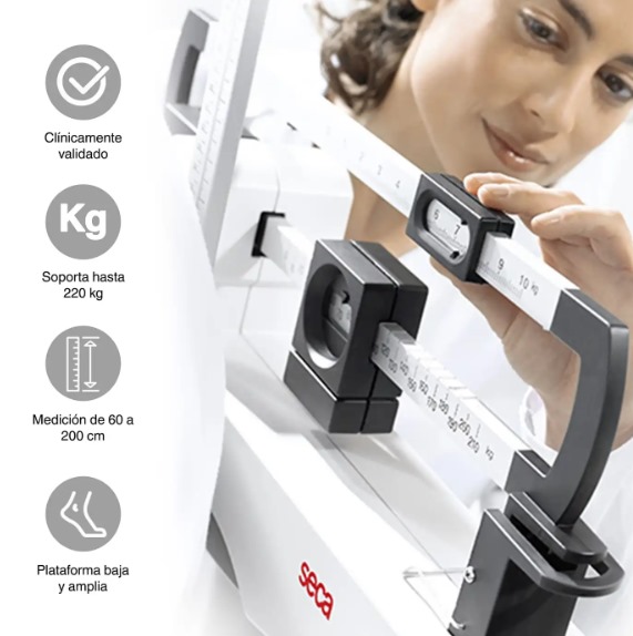 BALANZA MEDICALTEC MECÁNICA SECA 700 + TALLÍMETRO TELESCÓPICO SECA - 4