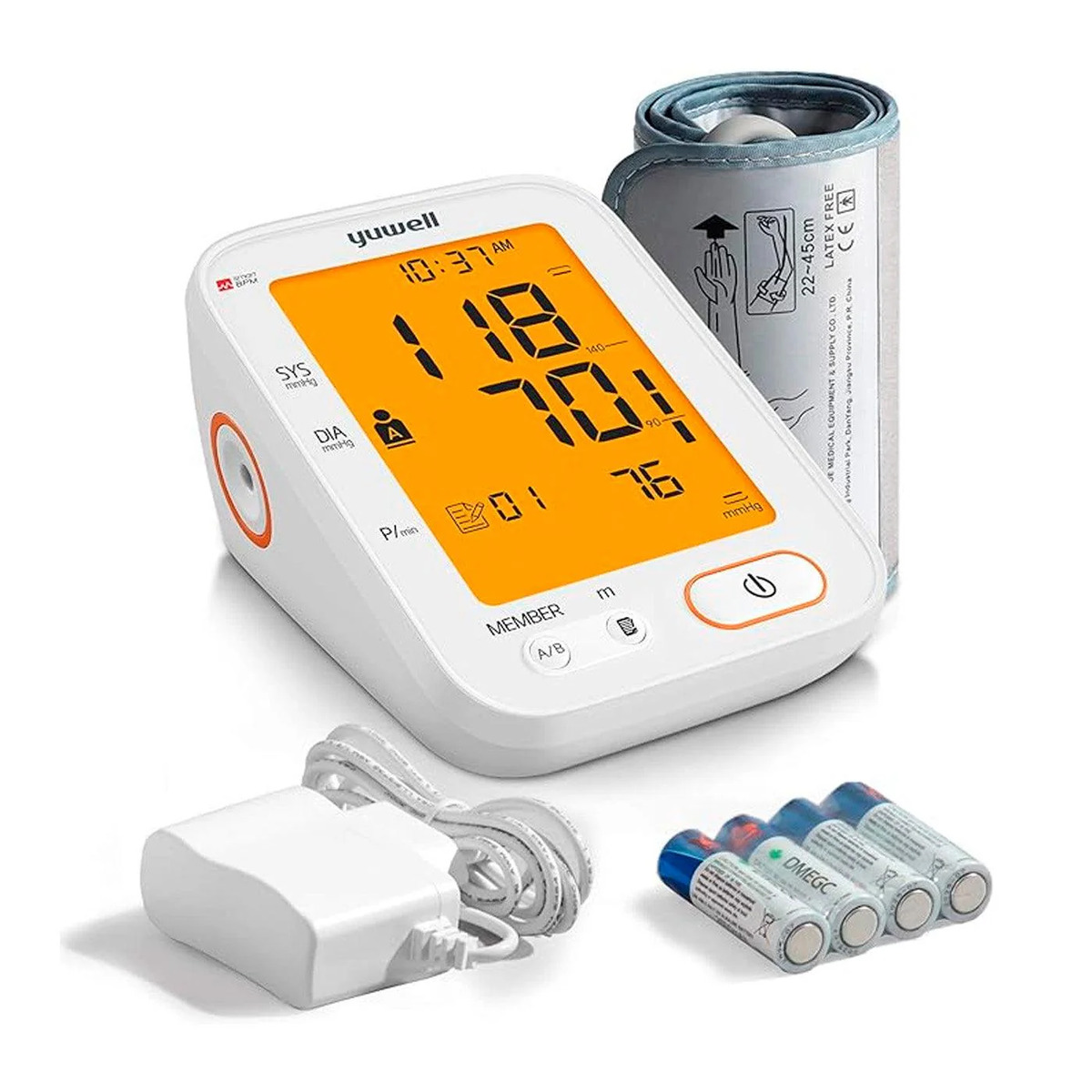 TOMA PRESIÓN DIGITAL DE BRAZO YUWELL YE680B – BRAZALETE INTELIGENTE – FUNCIÓN DE VOZ- INCLUYE BRAZAL - 1