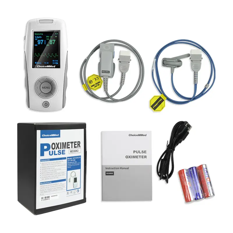 OXÍMETRO DE PULSO CHOICEMMED MD300K2 + 3 SENSORES NEONATAL, PEDIÁTRICO Y ADULTO - 4