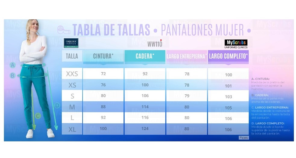 PANTALON CLÍNICO CHEROKEE MUJER REVOLUTION WW110 UNIFORMES CLINICOS - 5