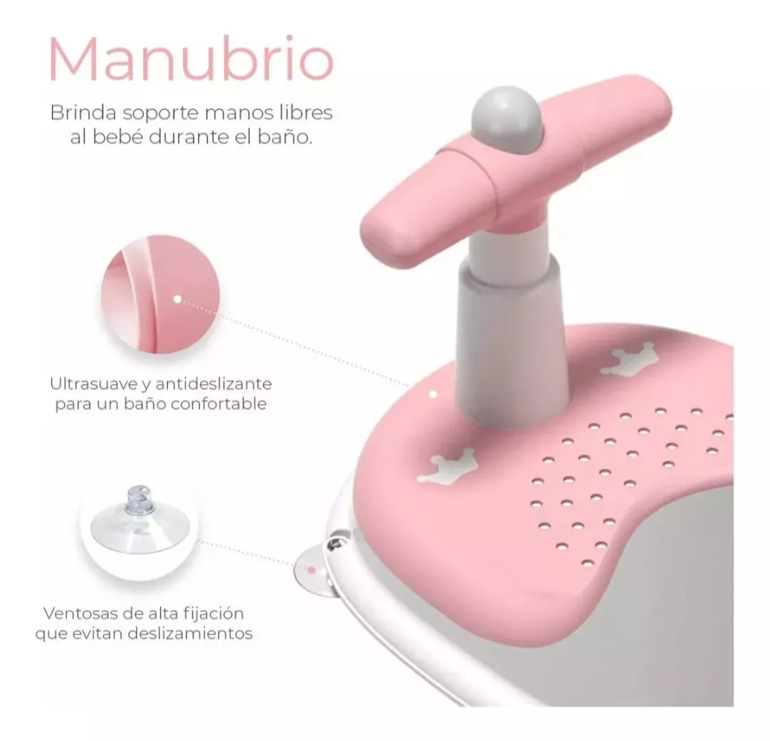 SILLA DE DUCHA PARA BEBES Y NIÑOS ANTIDESLIZANTE BAÑO. - 4