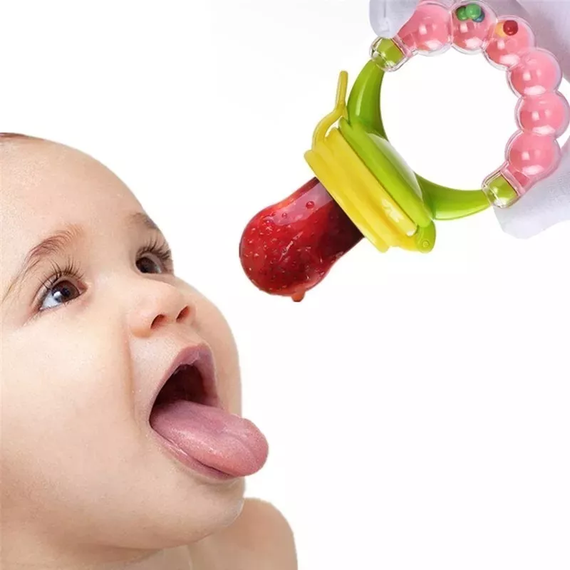 CHUPETE SILICONA FRUTAS BEBÉS CON SONAJERO ROSA - 2