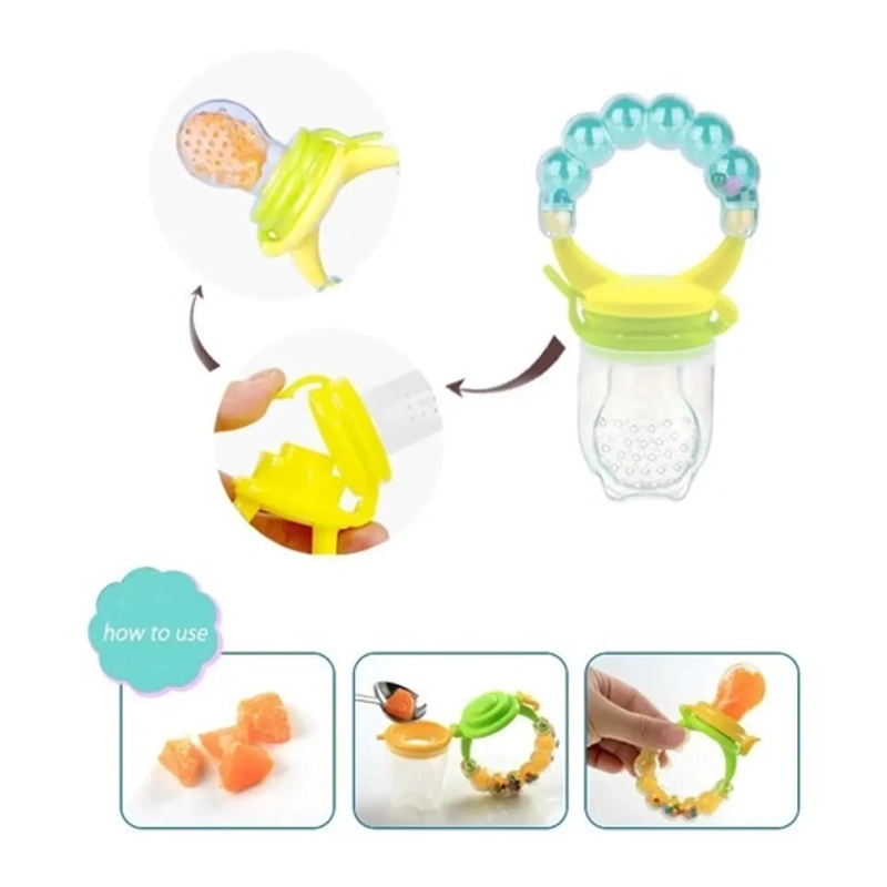 CHUPETE SILICONA FRUTAS BEBÉS CON SONAJERO ROSA - 4