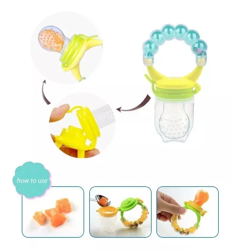 CHUPETE SILICONA FRUTAS BEBÉS CON SONAJERO ROSA - 5