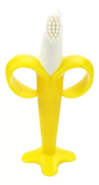 MORDEDOR CEPILLO SILICONA BEBÉ EN FORMA BANANA NEGRO - 3