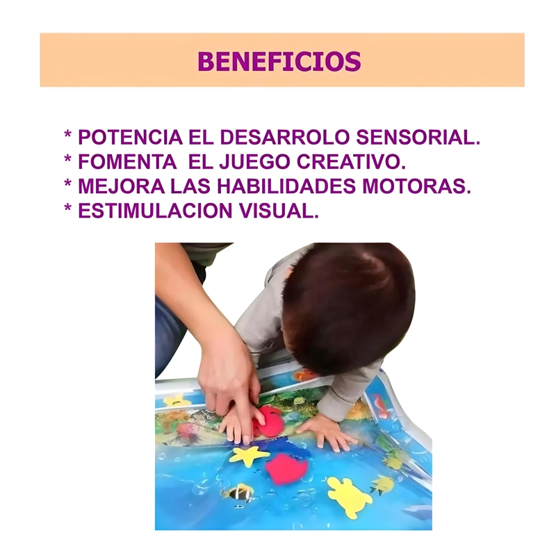 ALFOMBRA AGUA INFLABLE SENSORIAL TIPO MONTESSORI BEBÉ NEGRO - 4
