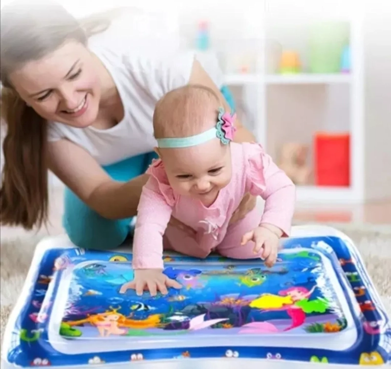 ALFOMBRA AGUA INFLABLE SENSORIAL BEBÉ NEGRO - 1