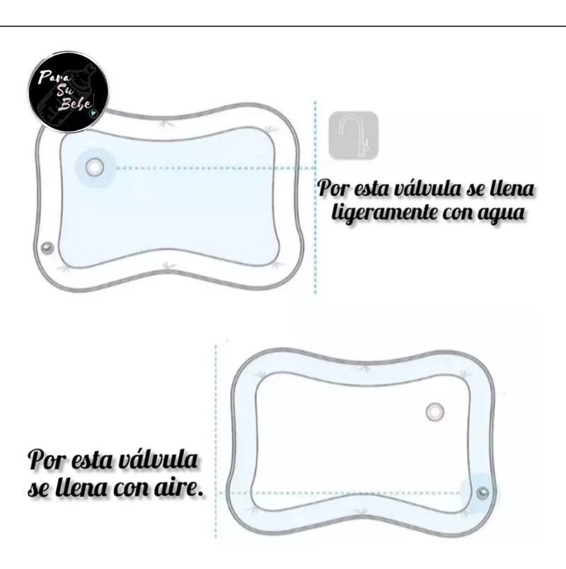 ALFOMBRA AGUA INFLABLE SENSORIAL BEBÉ NEGRO - 3