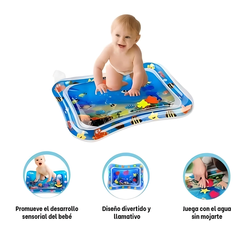 ALFOMBRA AGUA INFLABLE SENSORIAL BEBÉ NEGRO - 5