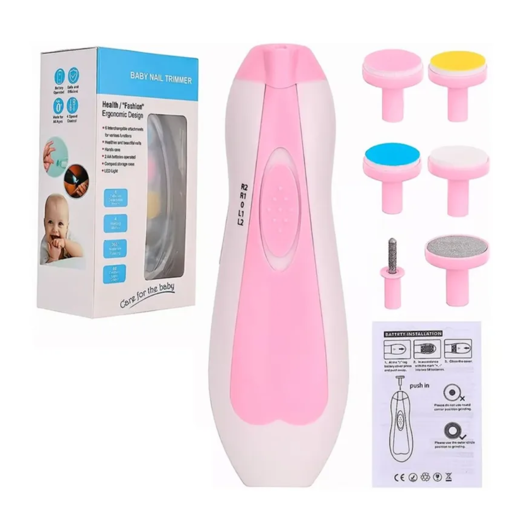 LIMA ELÉCTRICA PARA UÑAS DE BEBÉ ROSADO - 2