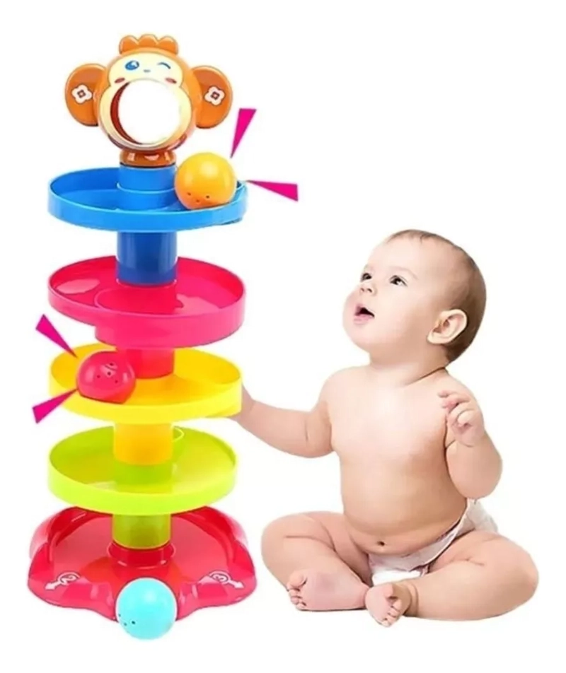 JUEGO EN FORMA DE TORRE CON TOBOGAN PARA LANZAR PELOTAS - 1