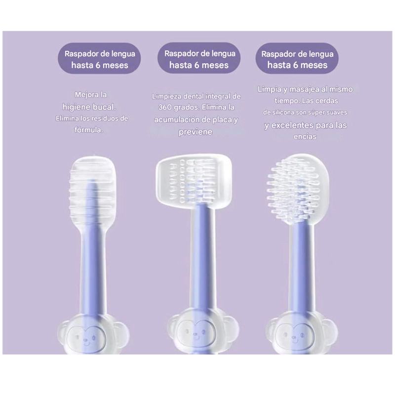 SET 3 CEPILLOS DENTALES SILICONA PARA BEBÉ - 2