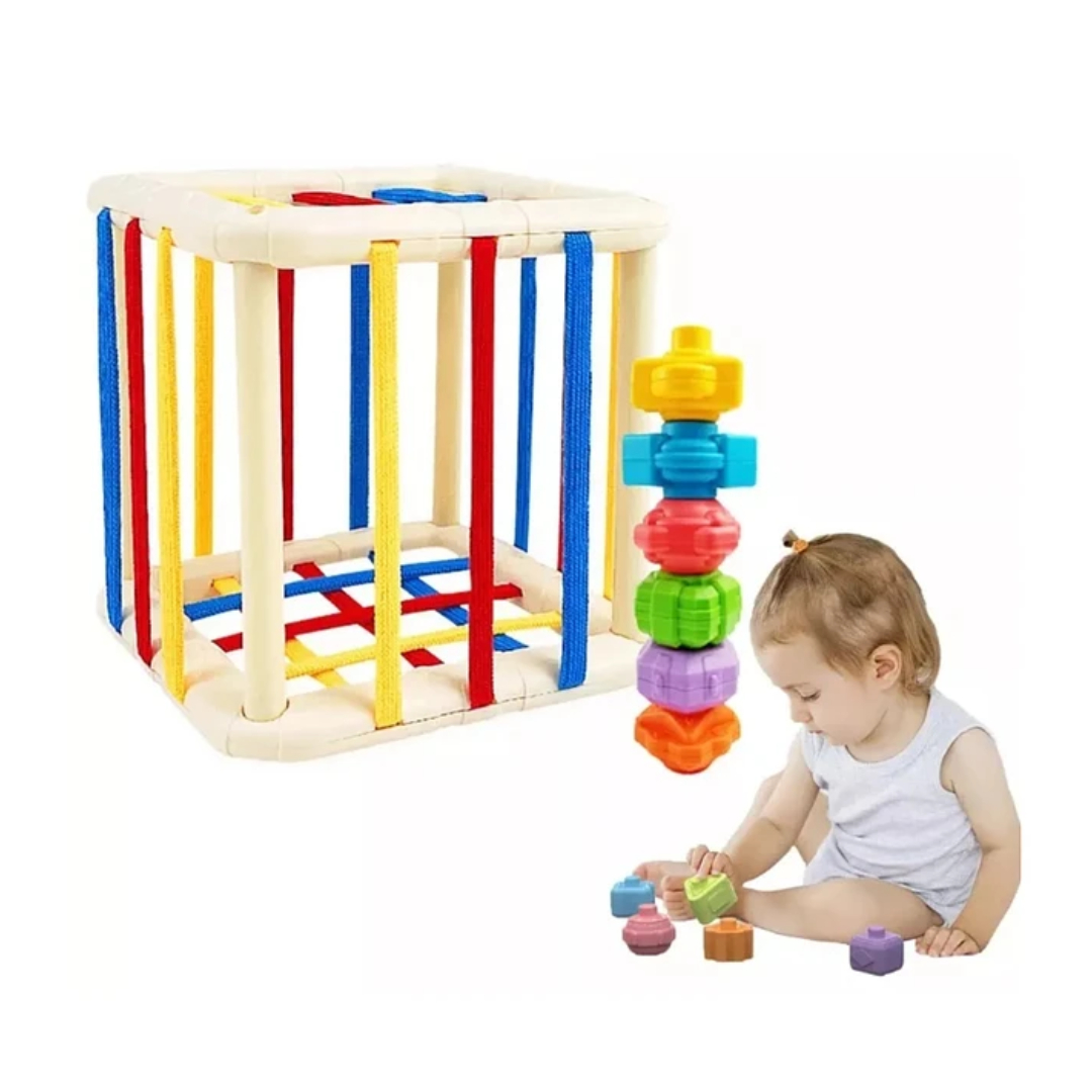 CUBO MULTICOLOR SENSORIAL PEQUEÑO DE ENCAJE - 1