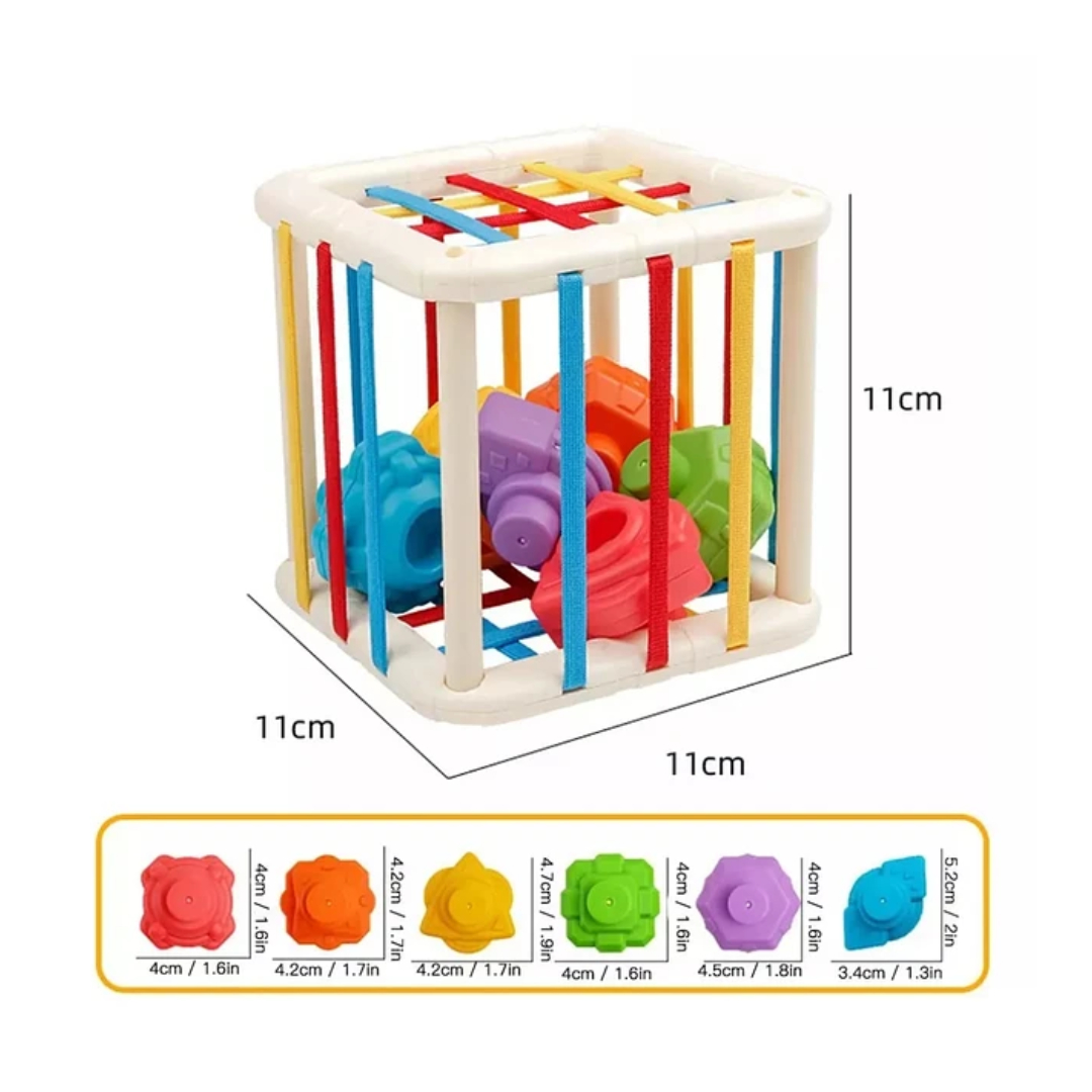 CUBO MULTICOLOR SENSORIAL PEQUEÑO DE ENCAJE - 2