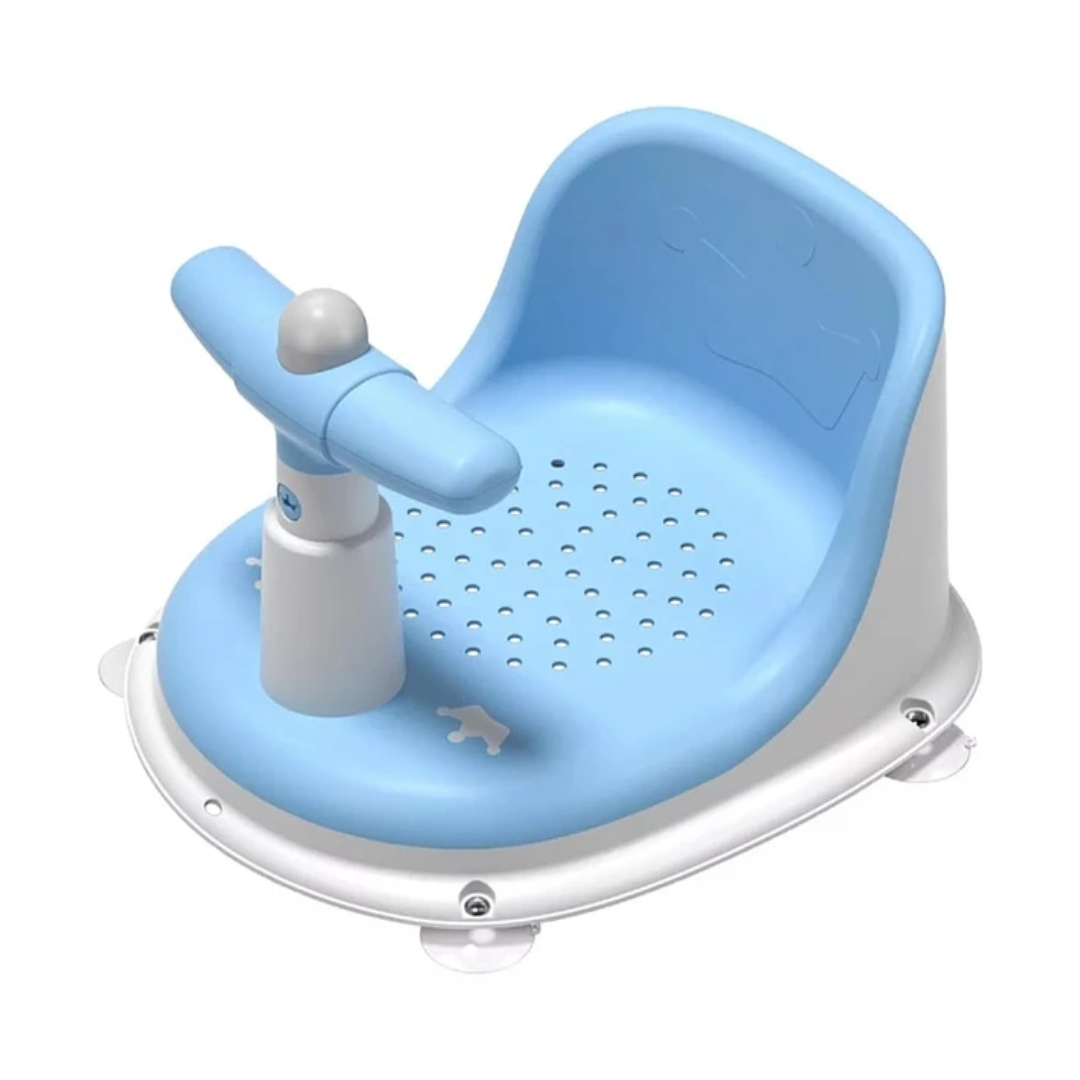 SILLA DE DUCHA PARA BEBES Y NIÑOS ANTIDESLIZANTE BAÑO CELESTE - 1