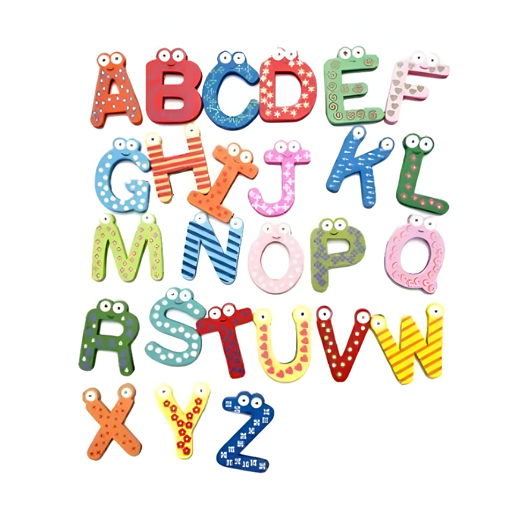 LETRAS MAGNÉTICOS DE MADERA 26 PIEZAS - 1